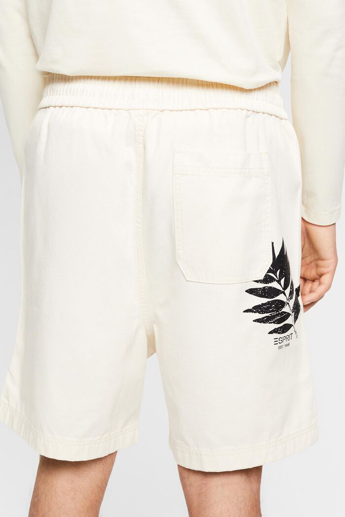 Shorts aus reiner Baumwolle mit Print hinten
