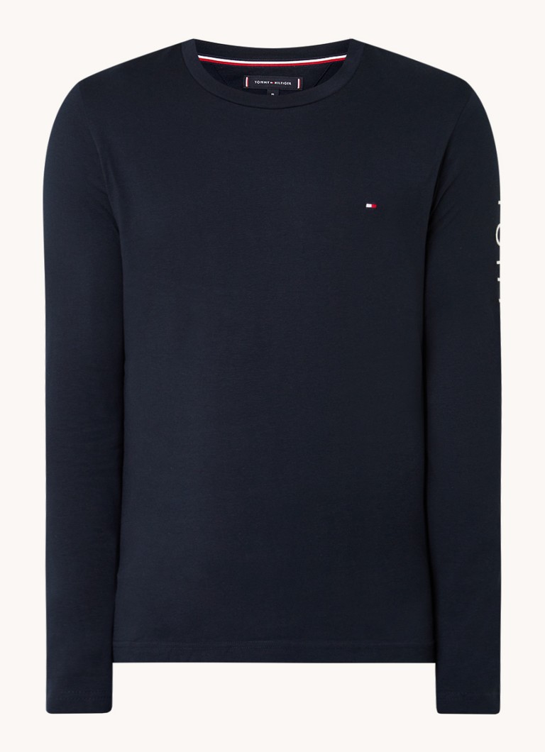 Tricou cu mânecă lungă Tommy Hilfiger cu logo imprimat