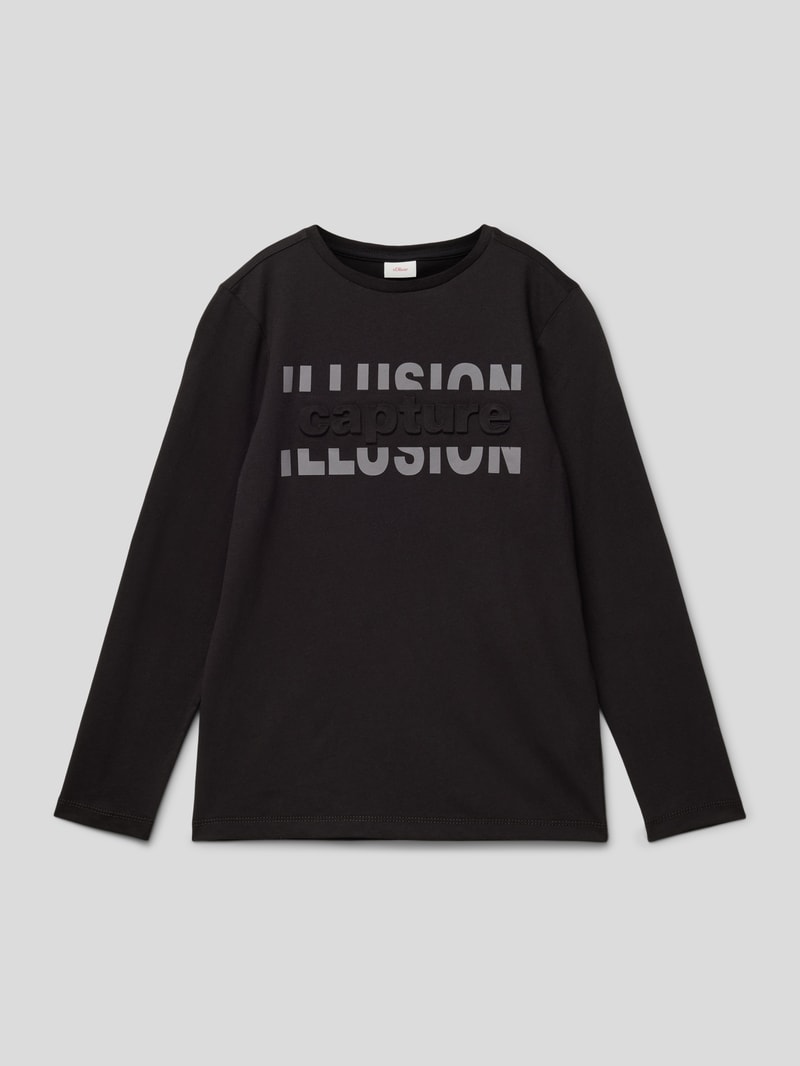 Longsleeve mit Statement-Print in schwarz