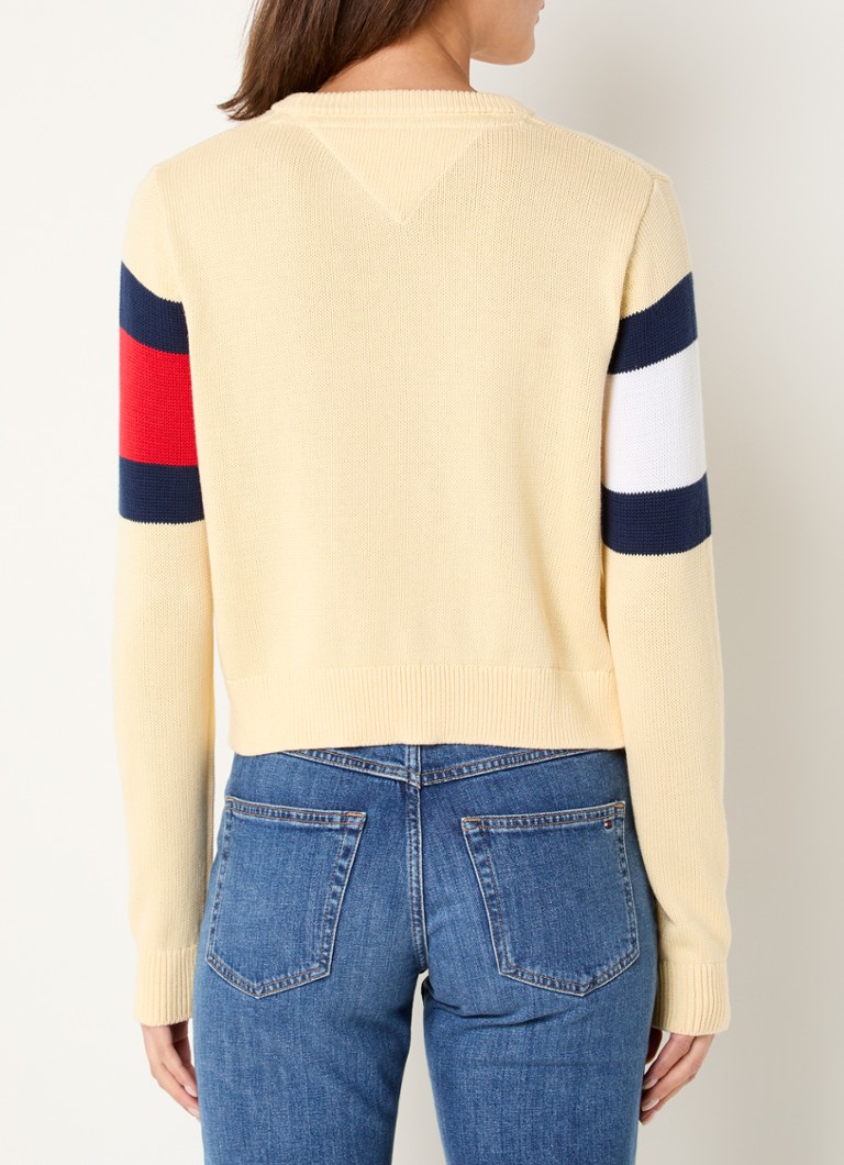 Pulover Tommy Hilfiger tricotat fin cu logo țesut