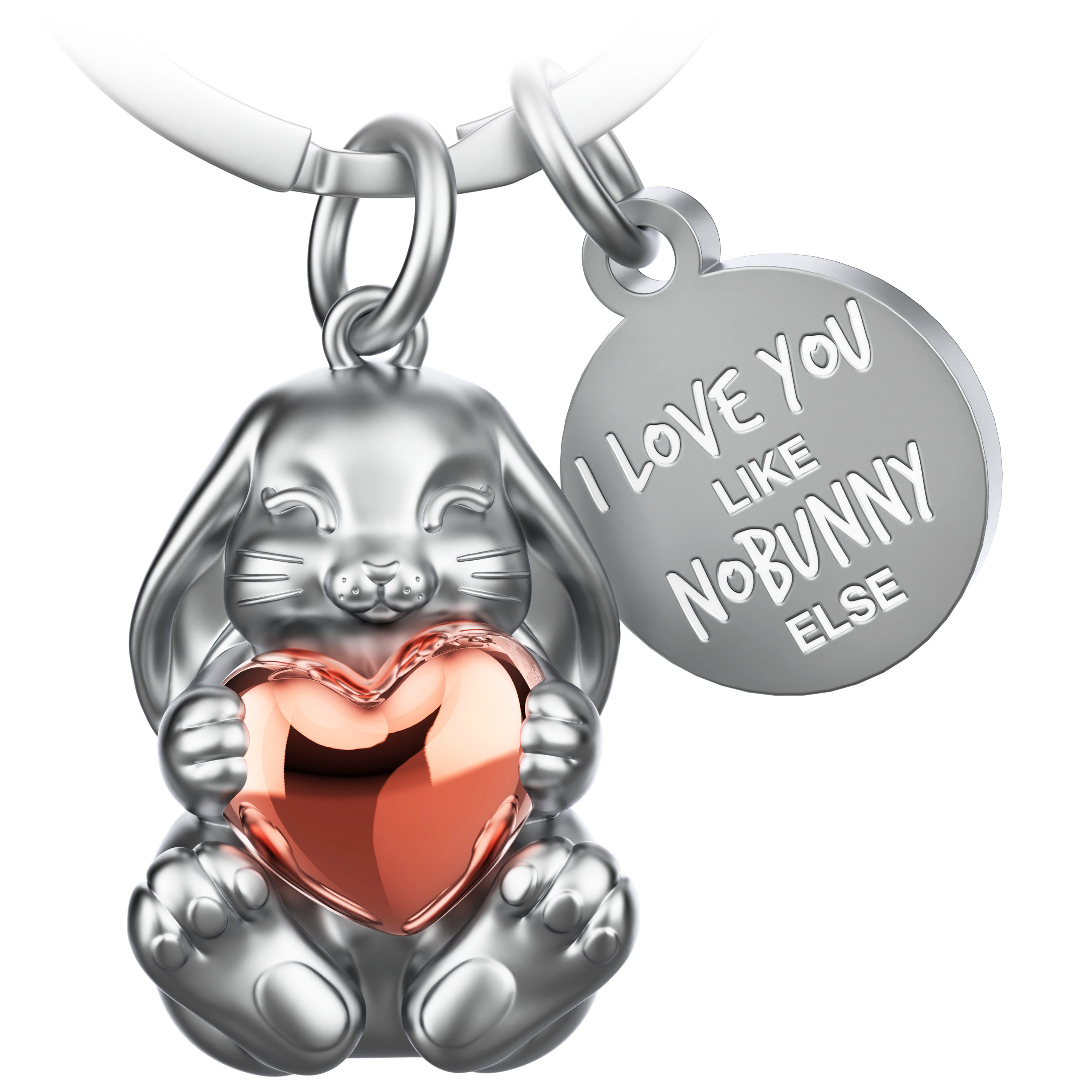 FABACH Schlüsselanhänger Hase Schlüsselanhänger Bunny mit Gravur I love you like nobunny else