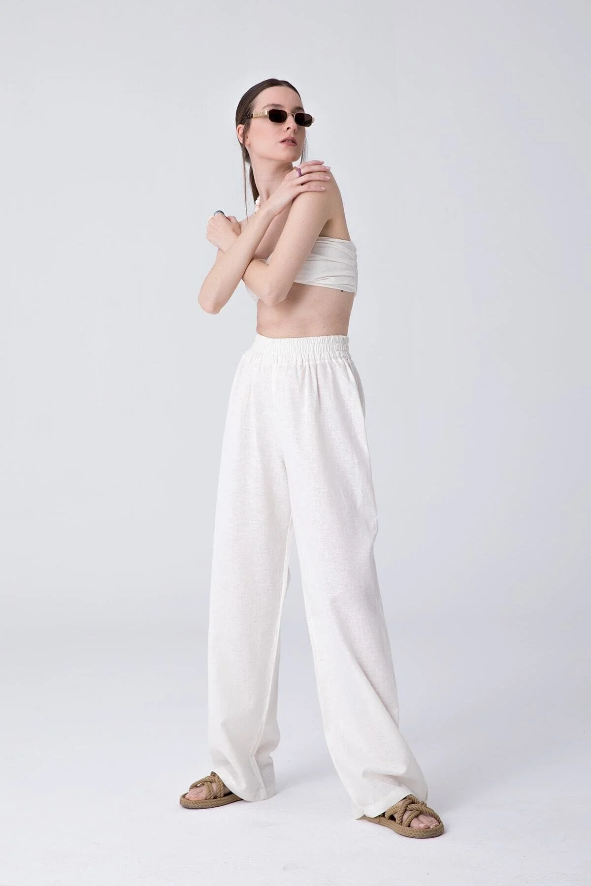 SHEISMONO  Hose - Ecru - Wide Leg