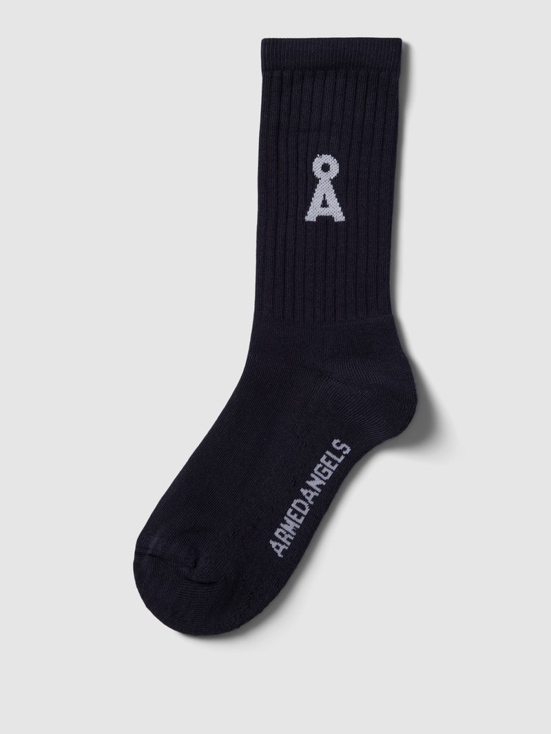Socken mit Label-Detail Modell 'SAAMU' in dunkelblau