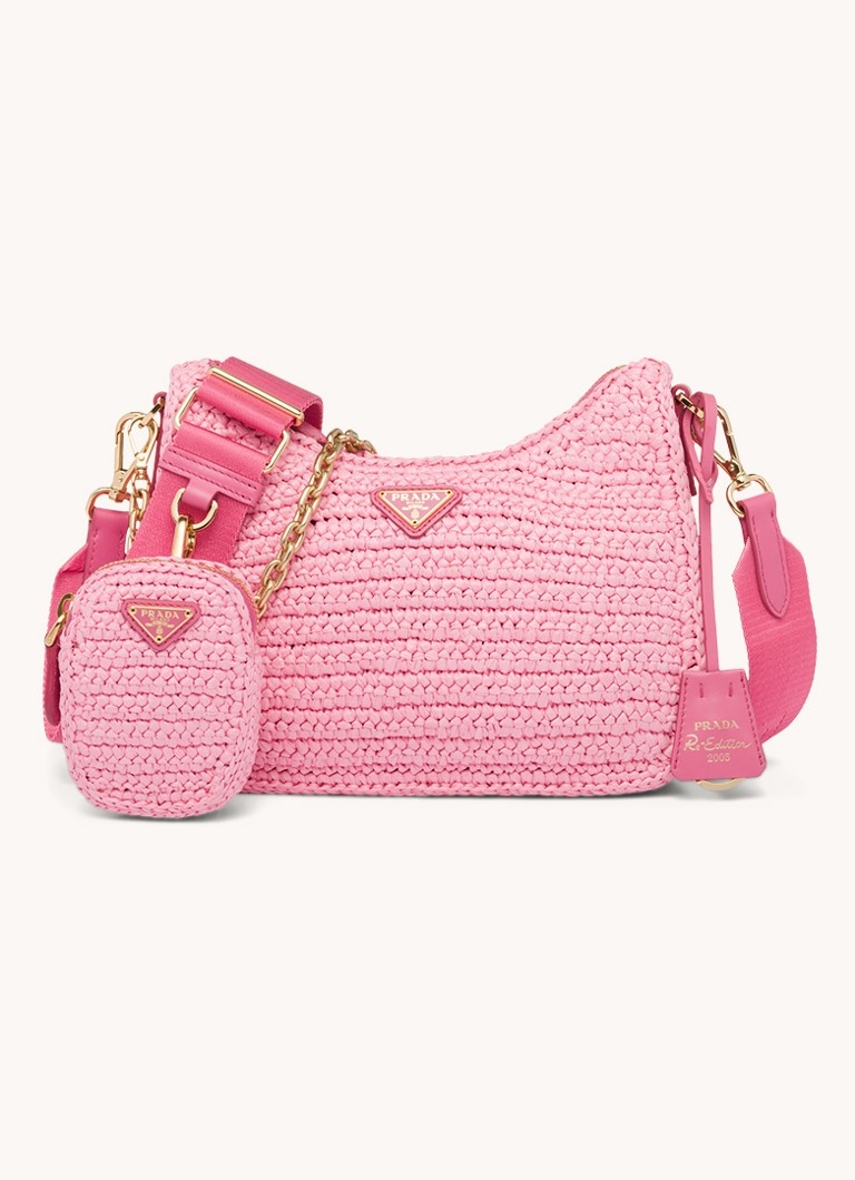 Prada Re-Edition 2005 raffia-olkalaukku