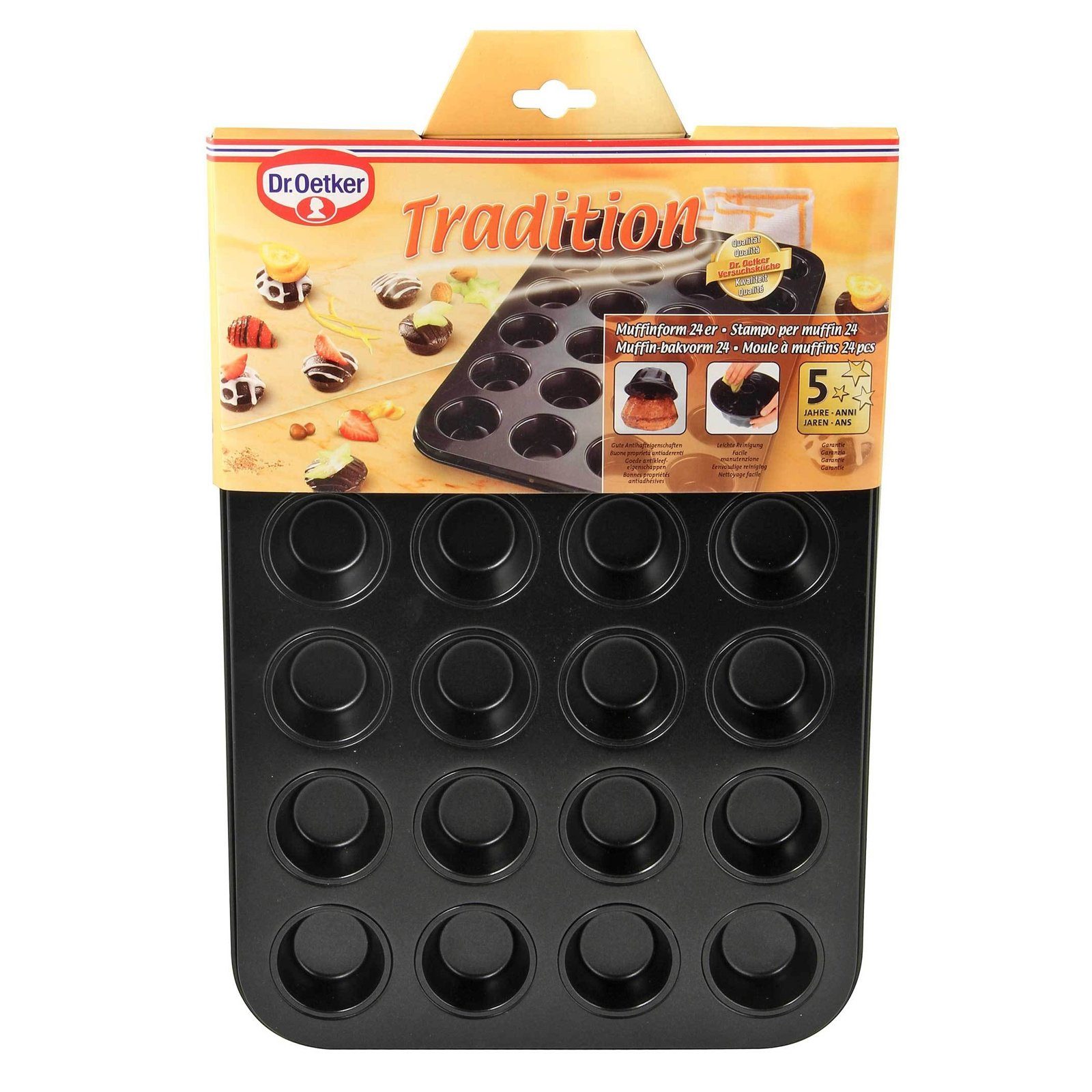 Dr. Oetker Muffinform Muffinform 24 Cups Tradition, Hochwertige Markenprägung