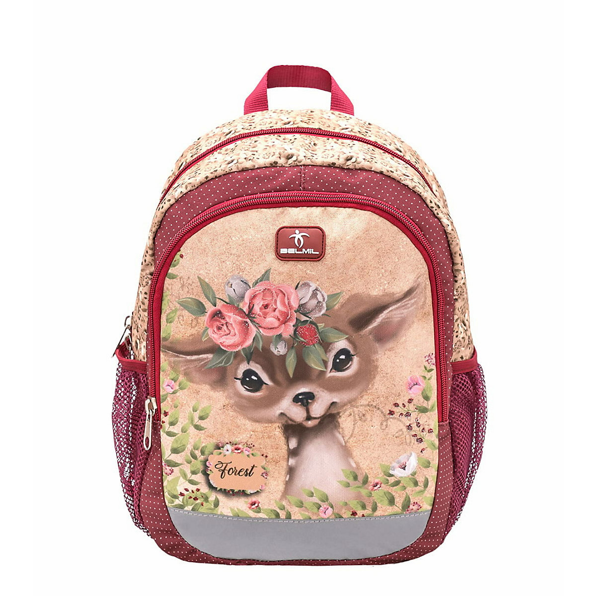 Kindergartenrucksack Kiddy Plus Kindergartenrucksack für 3-6 Jährige Kinder mit Brustgurt weinrot