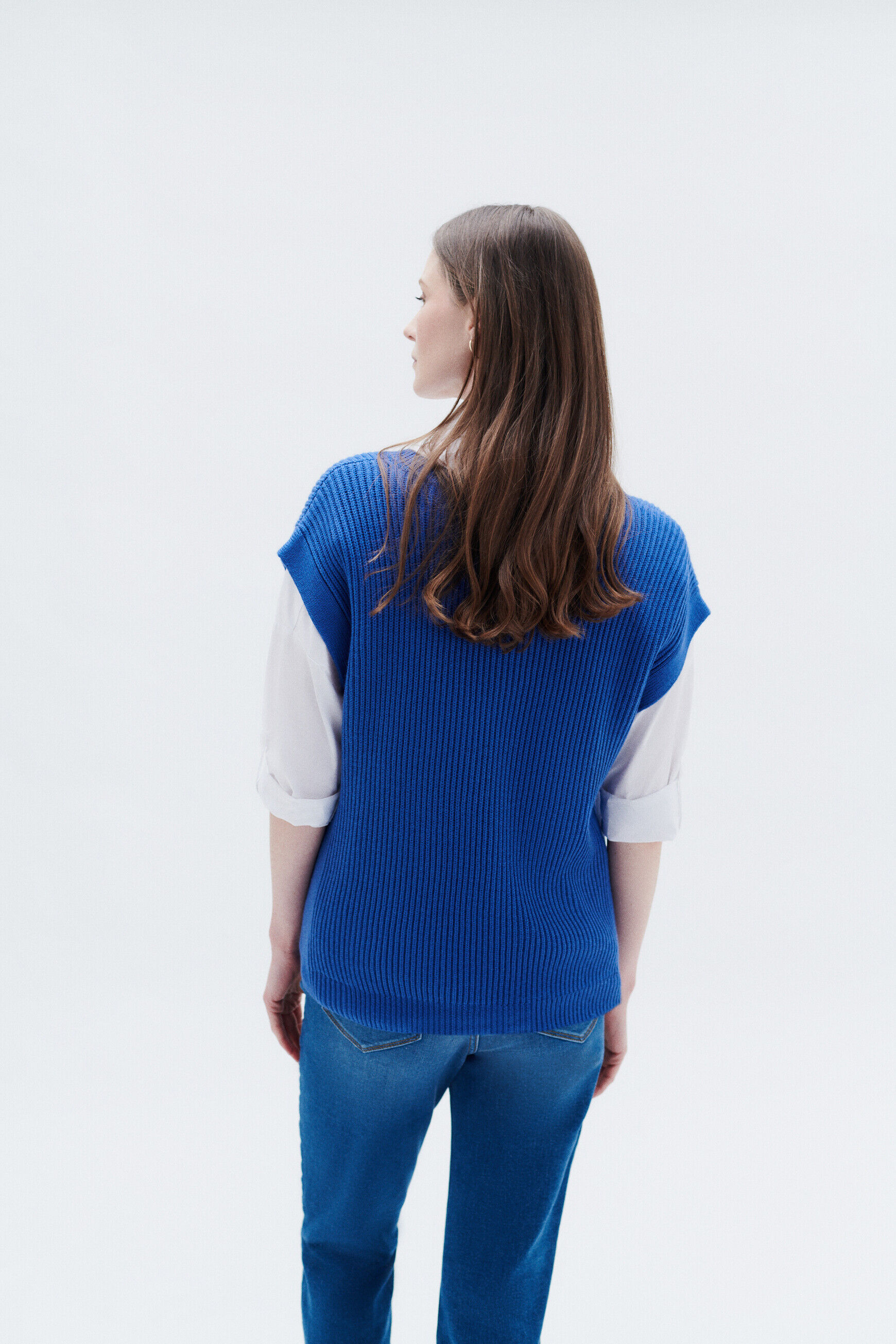 Pull mcurt bleu electrique femme