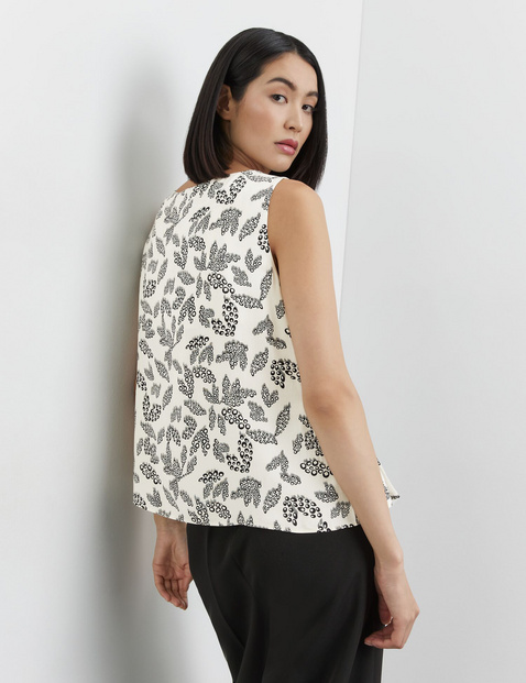 Ärmellose Bluse mit Floral-Print