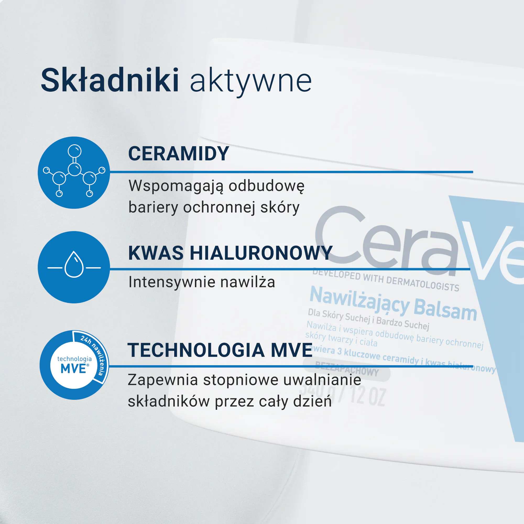 CeraVe drėkinamasis balzamas sausai ir labai sausai odai, 340 g