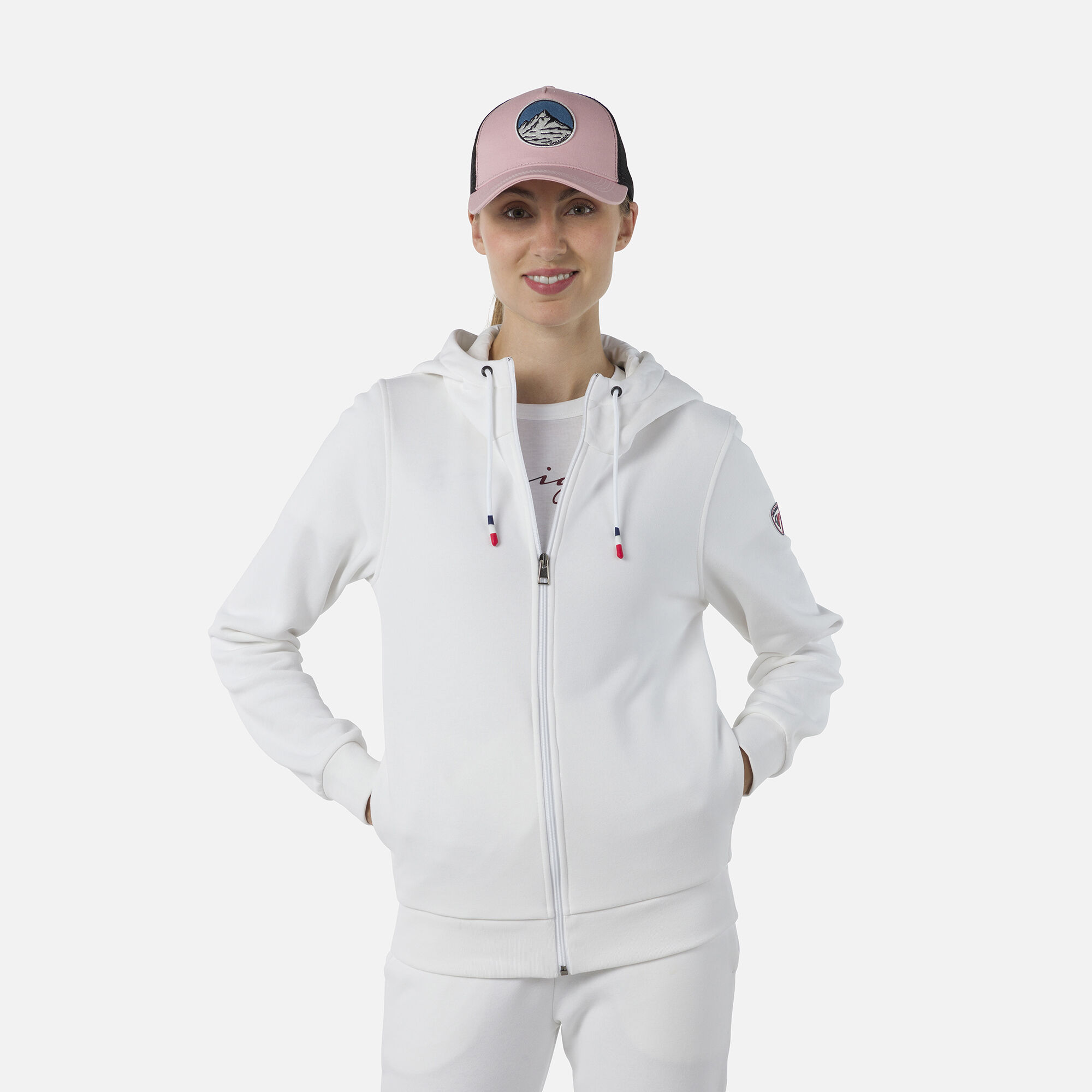 Sweat à capuche zippé molletonné Logo Femme