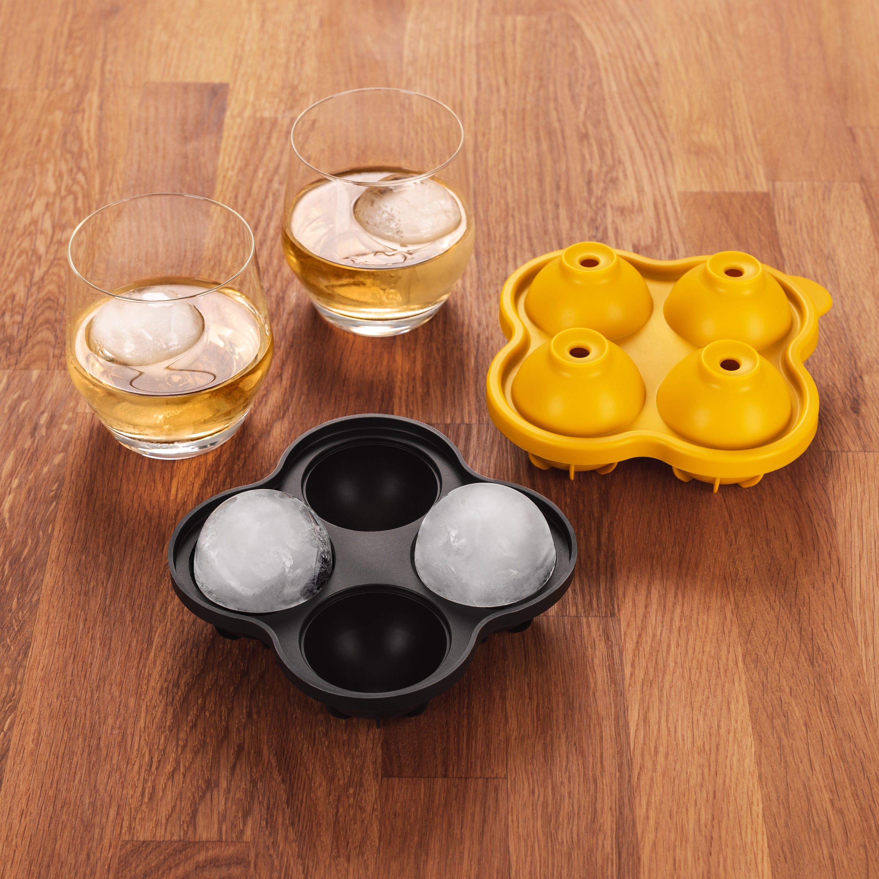 Blumtal Eiswürfelform Eiswürfelform Silikon Kugeln - Kugelgröße XXL, 2x4er Pack, Eiskugelform BPA frei, Leichtes Herauslösen der Eiswürfel