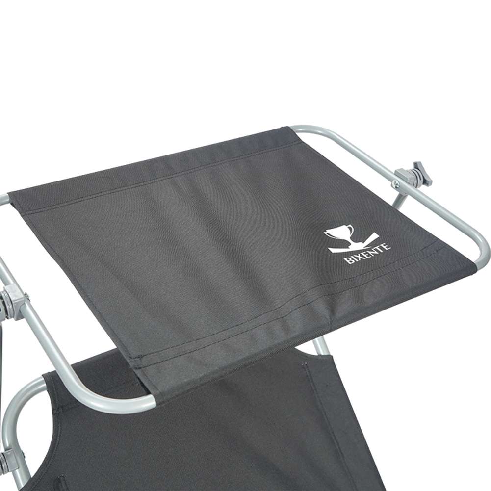 BIXENTE klappbare Gartenliege mit Sonnenschutz 188 cm 2er-Set schwarz