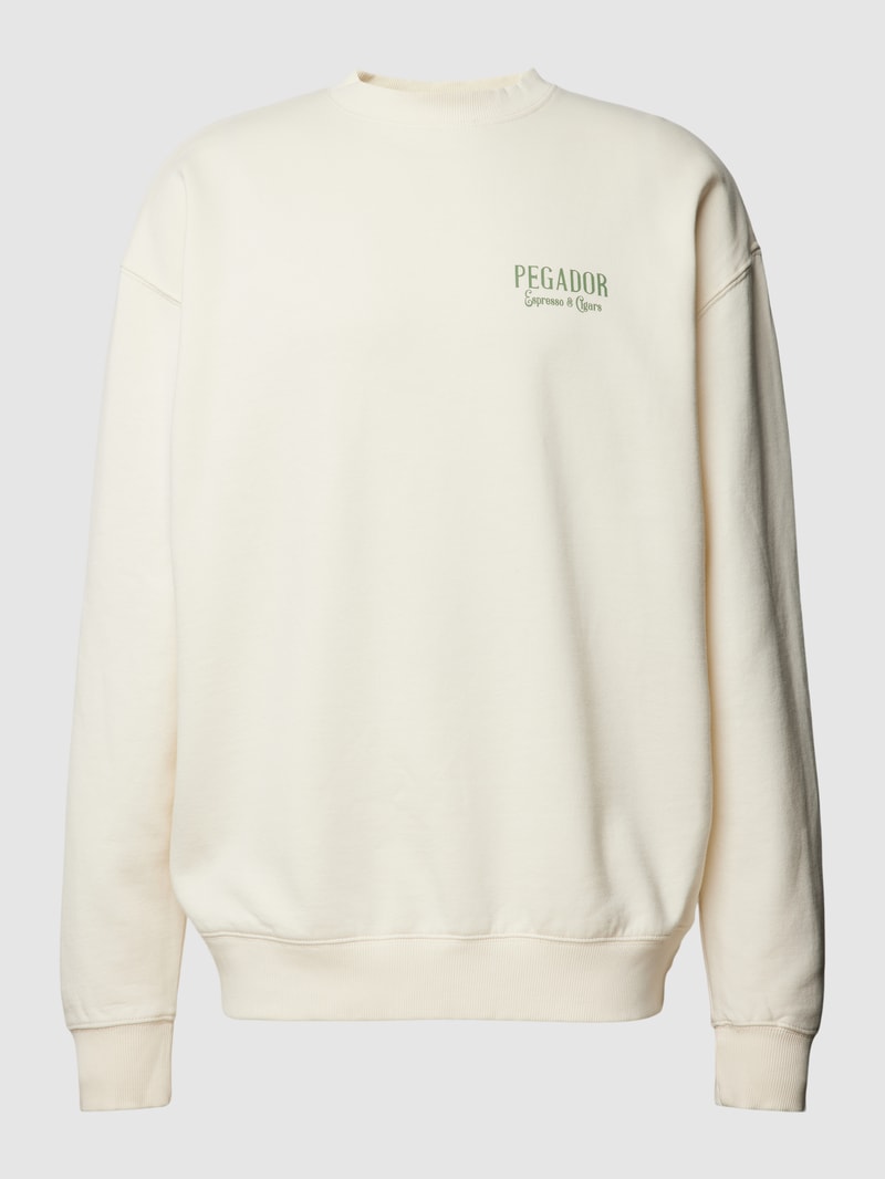Oversized Sweatshirt mit Label-Print Modell 'Racoon' in offwhite
