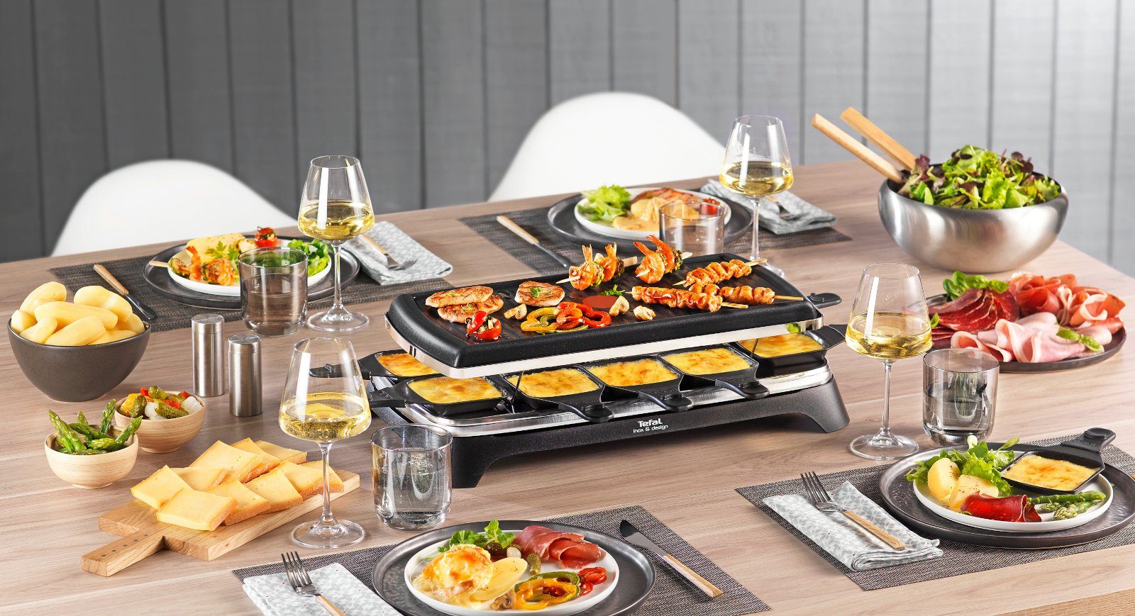 Tefal Raclette Ambience, 10 Raclettepfännchen, 1350 W