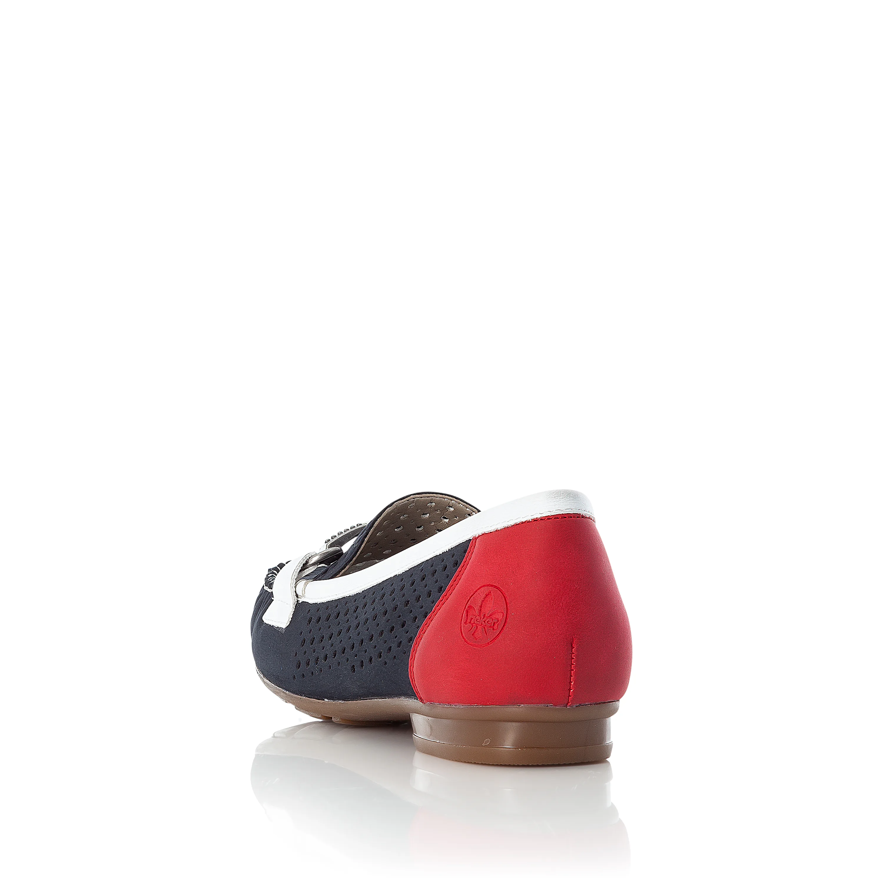 Rieker Damen Ballerinas ozeanblau-feuerrot