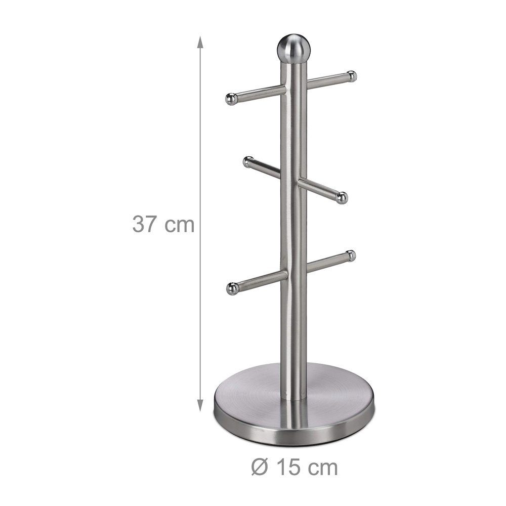 Sarfly Gläserhalter Tassenhalter, mit 6 Stangen (1 St), für Kaffeebecher, Küche, runder Tassenbaum