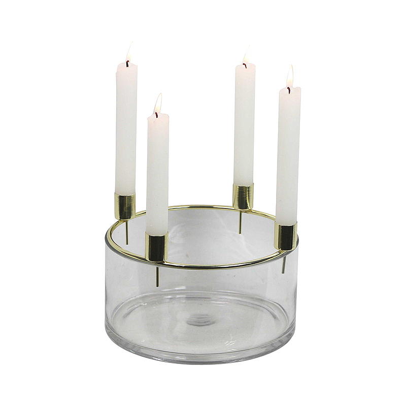 Home Adventsstake ø 21,5 cm glass/metall
