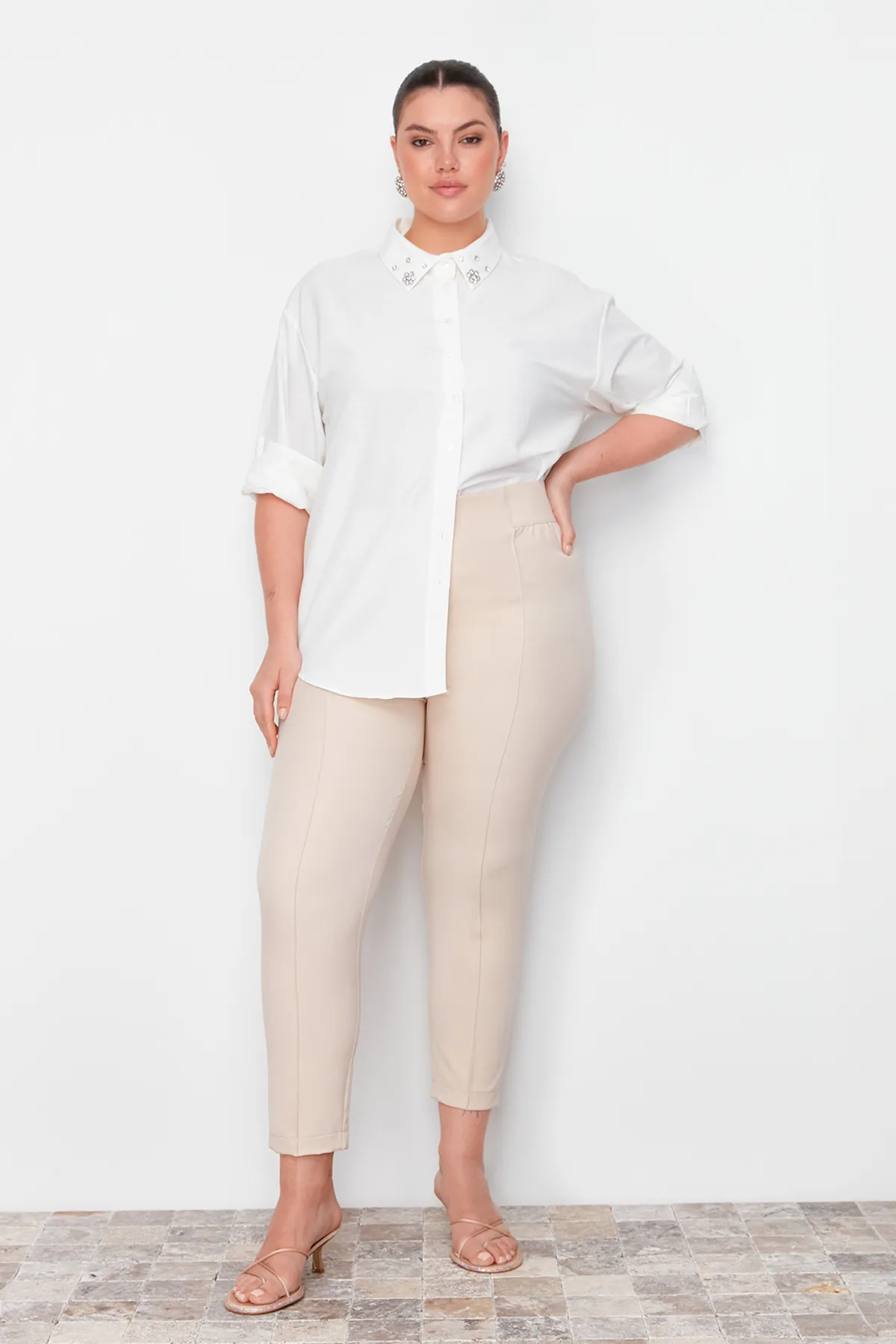 Trendyol Curve  Große Größen in Hose - Grau - Bootcut