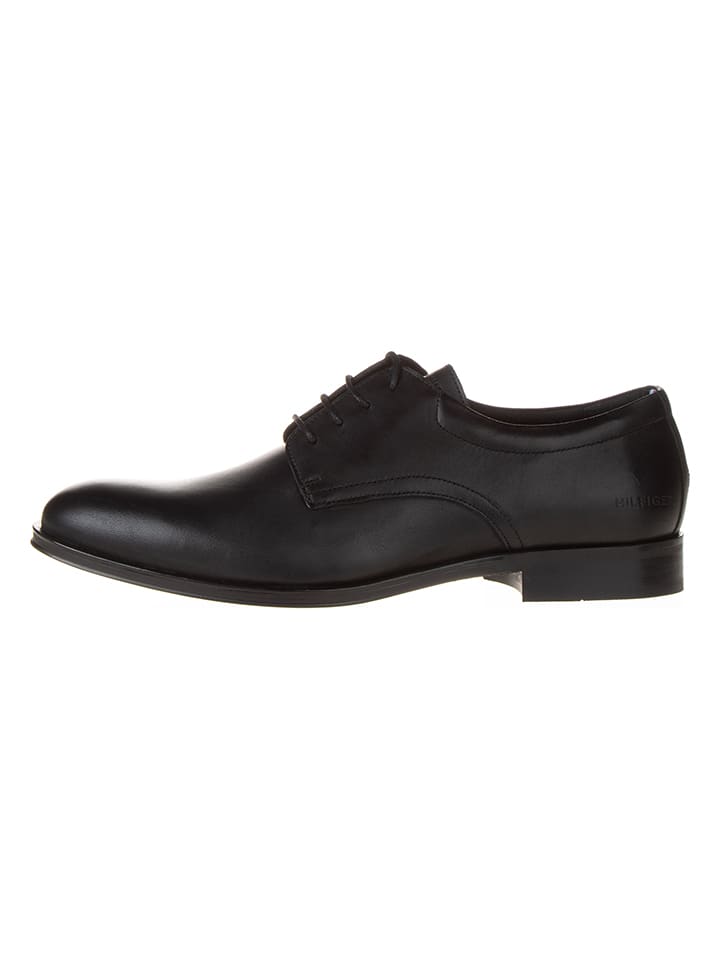 Tommy Hilfiger Shoes Leder-Schnürschuhe in Schwarz günstig kaufen
