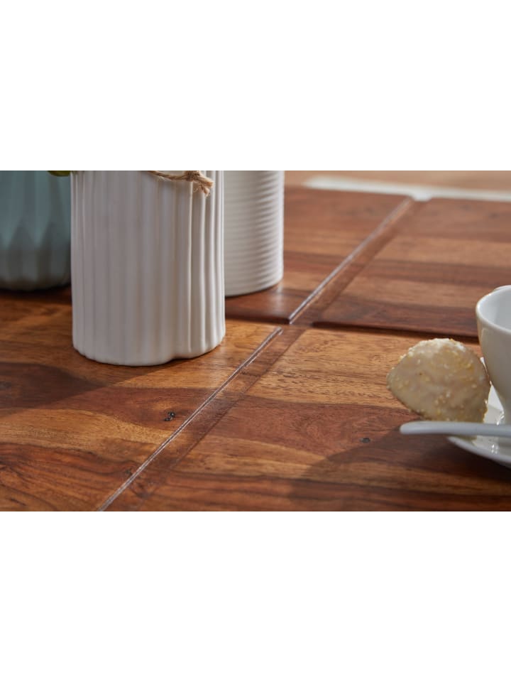 KADIMA DESIGN Couchtisch Sheesham Massivholz Quadrat, modernes Rillenmuster günstig kaufen onesize