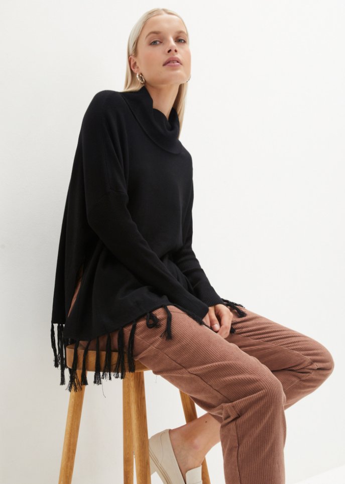 Pullover mit Fransenkante