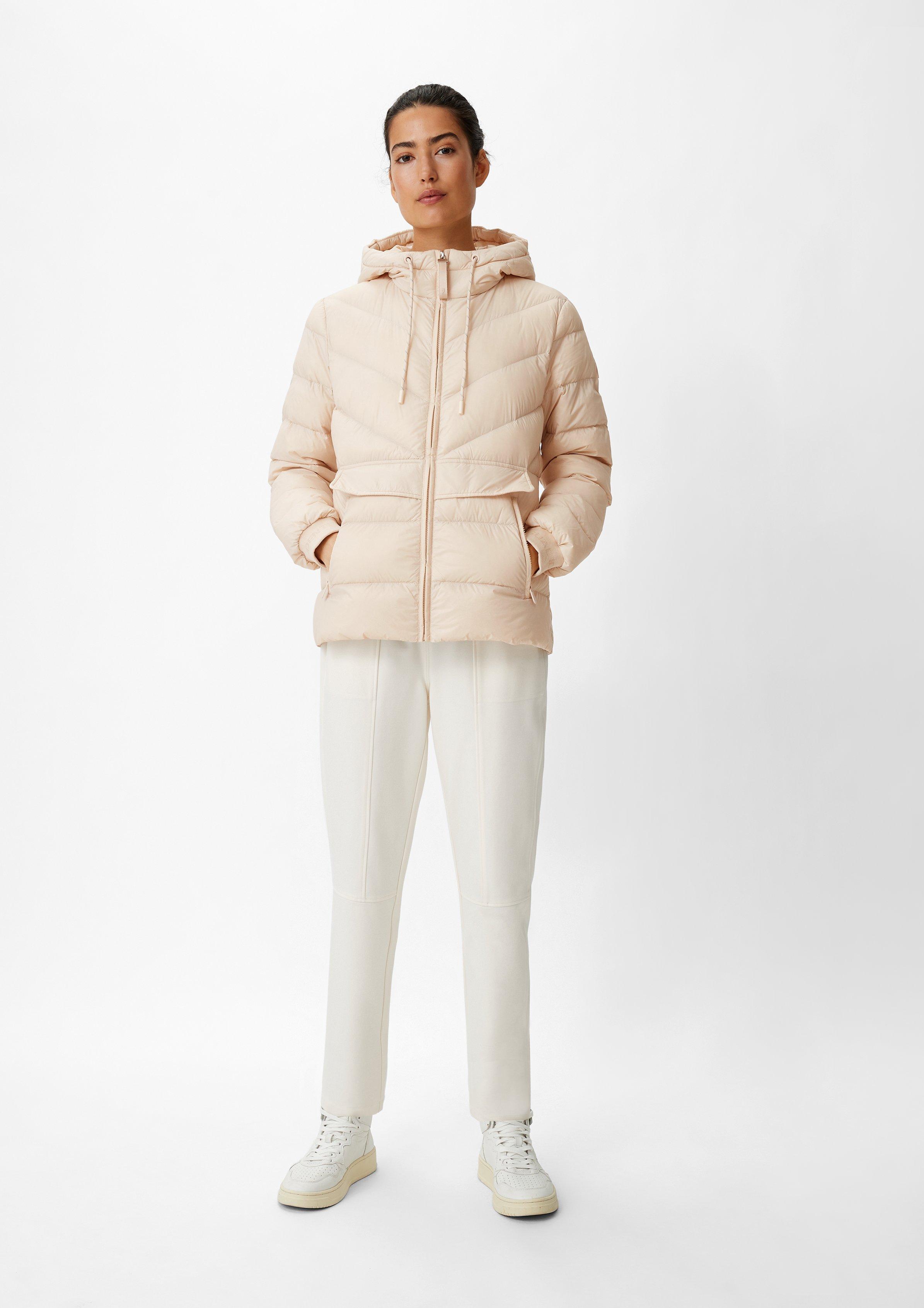 Daunenjacke mit Kapuze - beige