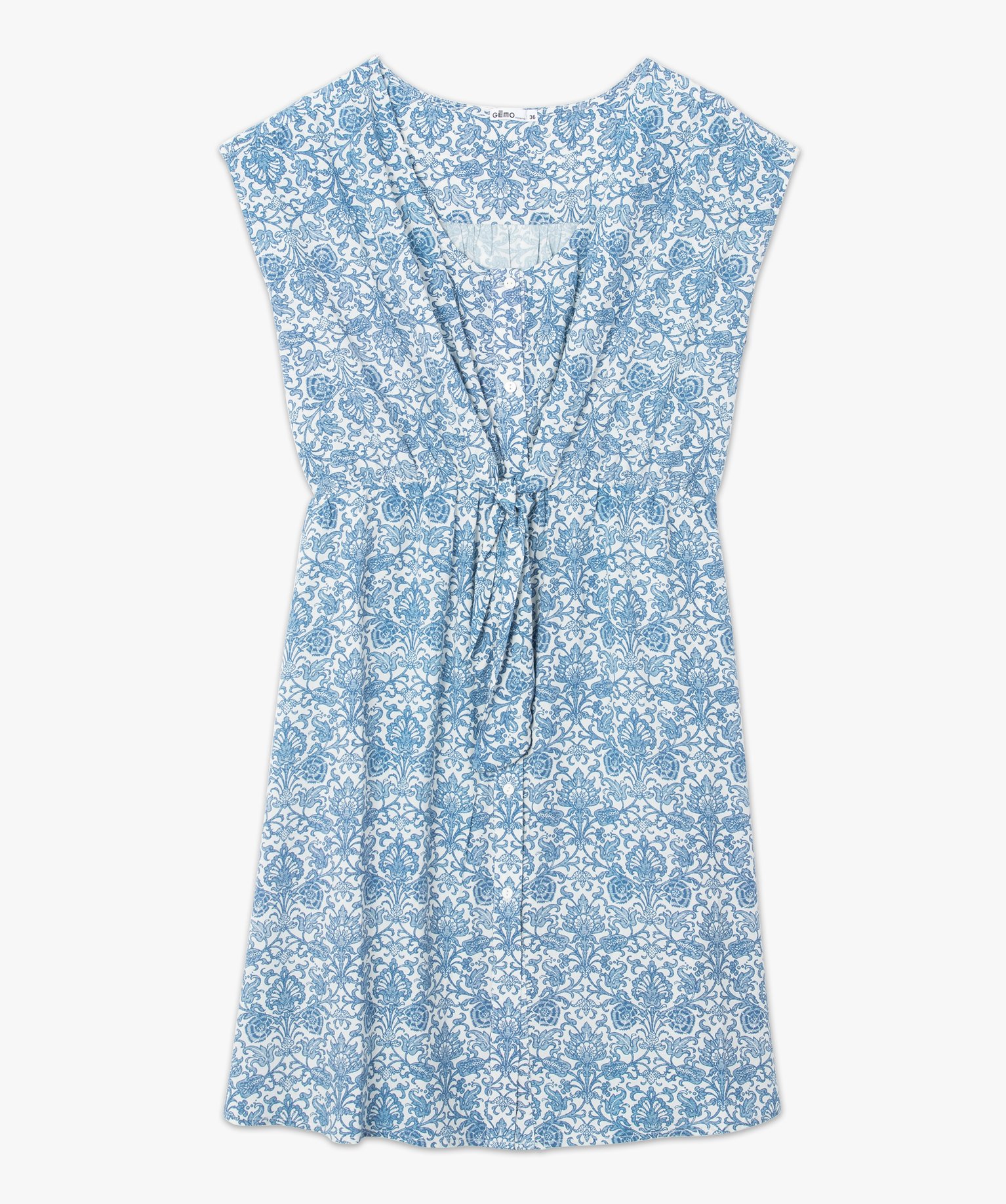 Robe de grossesse sans manches à motifs fleuris imprime | GEMO