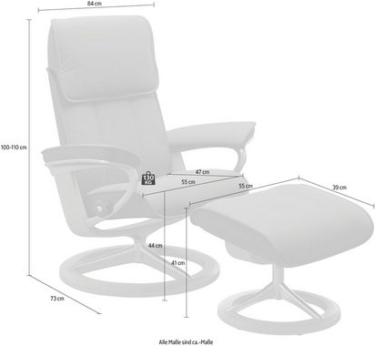 Stressless® Relaxsessel Admiral (Set, Relaxsessel inkl. Hocker), mit Signature Base, Größe M & L, Gestell Schwarz