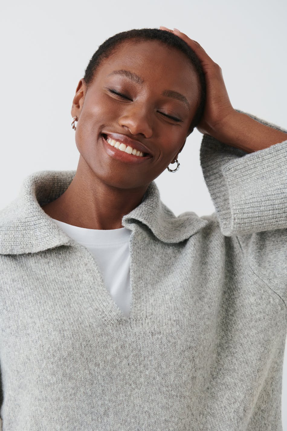 V-neck knitted sweater