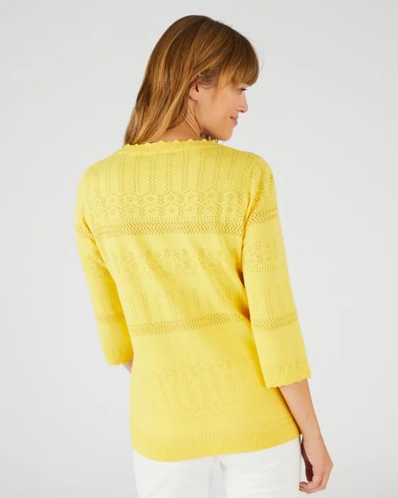 Pull ajouré en coton majoritaire