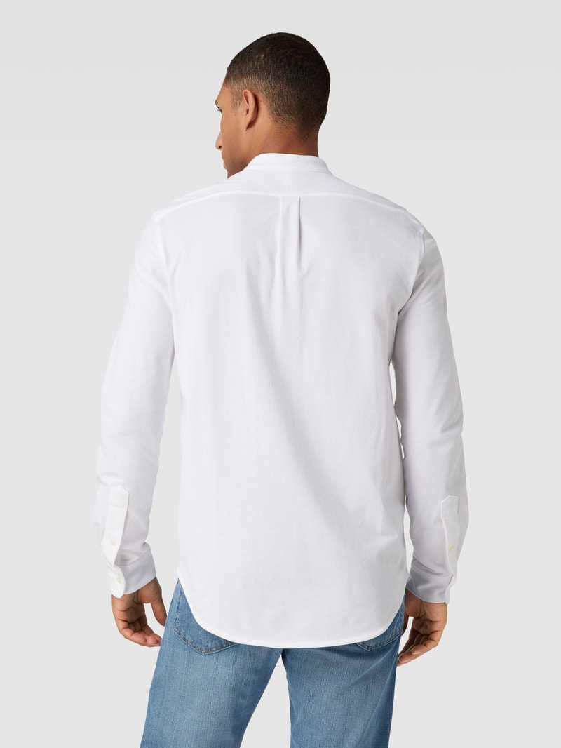 Slim Fit Freizeithemd mit Stehkragen Modell 'FEATHERWEIGHT MESH' in weiß