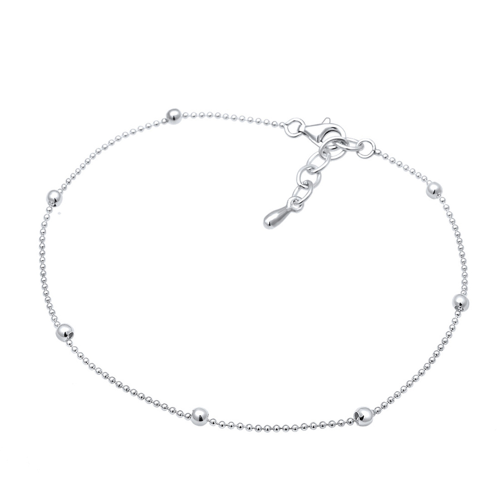 Elli Elli Bracelet de Cheville Basic Kugel Geo Minimal Trend 925 Sterling Silber Bijoux