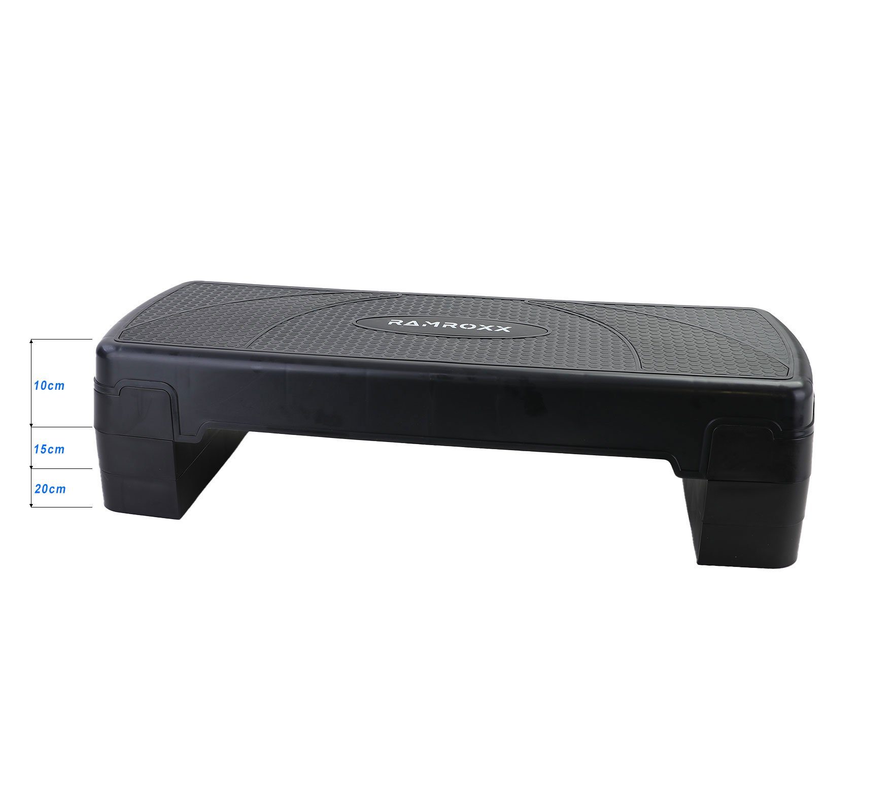 RAMROXX Stepper Fitness Stepboard Stepper Steppbrett Workout 3 Stufen Schwarz 80x30cm