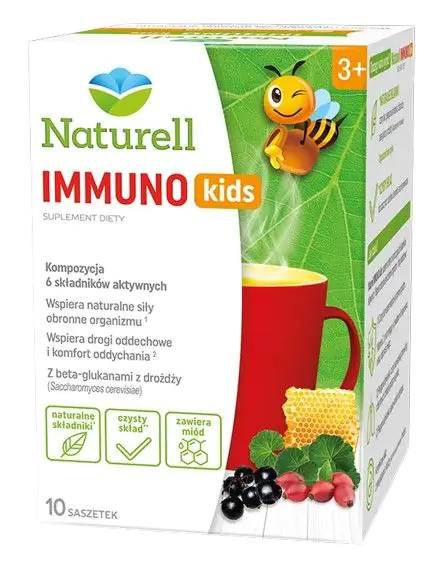„Naturell Immuno Kids 3+“ imuniteto stiprinimo priemonė vaikams nuo 3 metų amžiaus, paketėliai