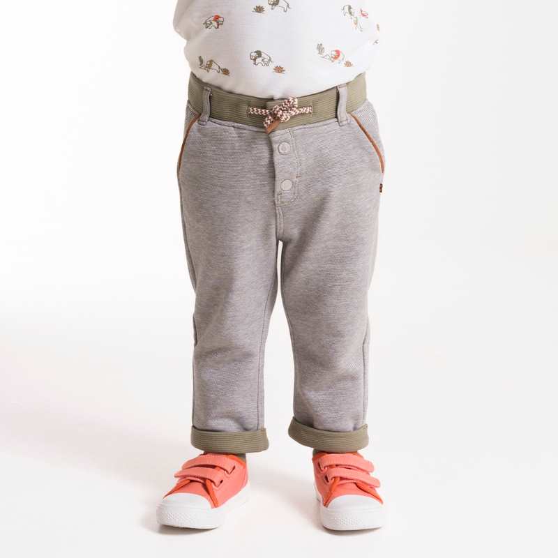 Polo maille piquée bisons blanc bébé garçon