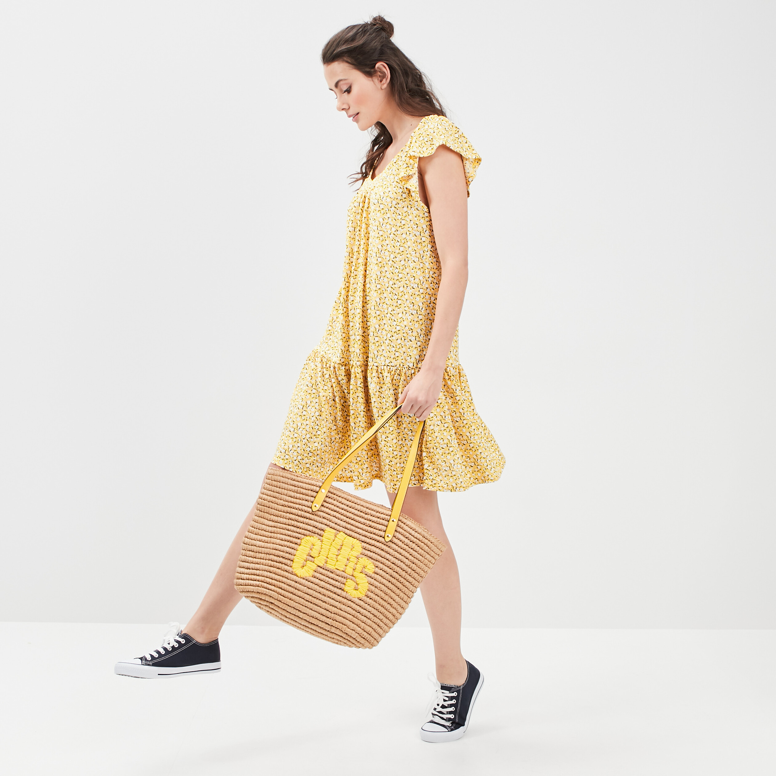 Robe patineuse jaune citron femme | La Halle