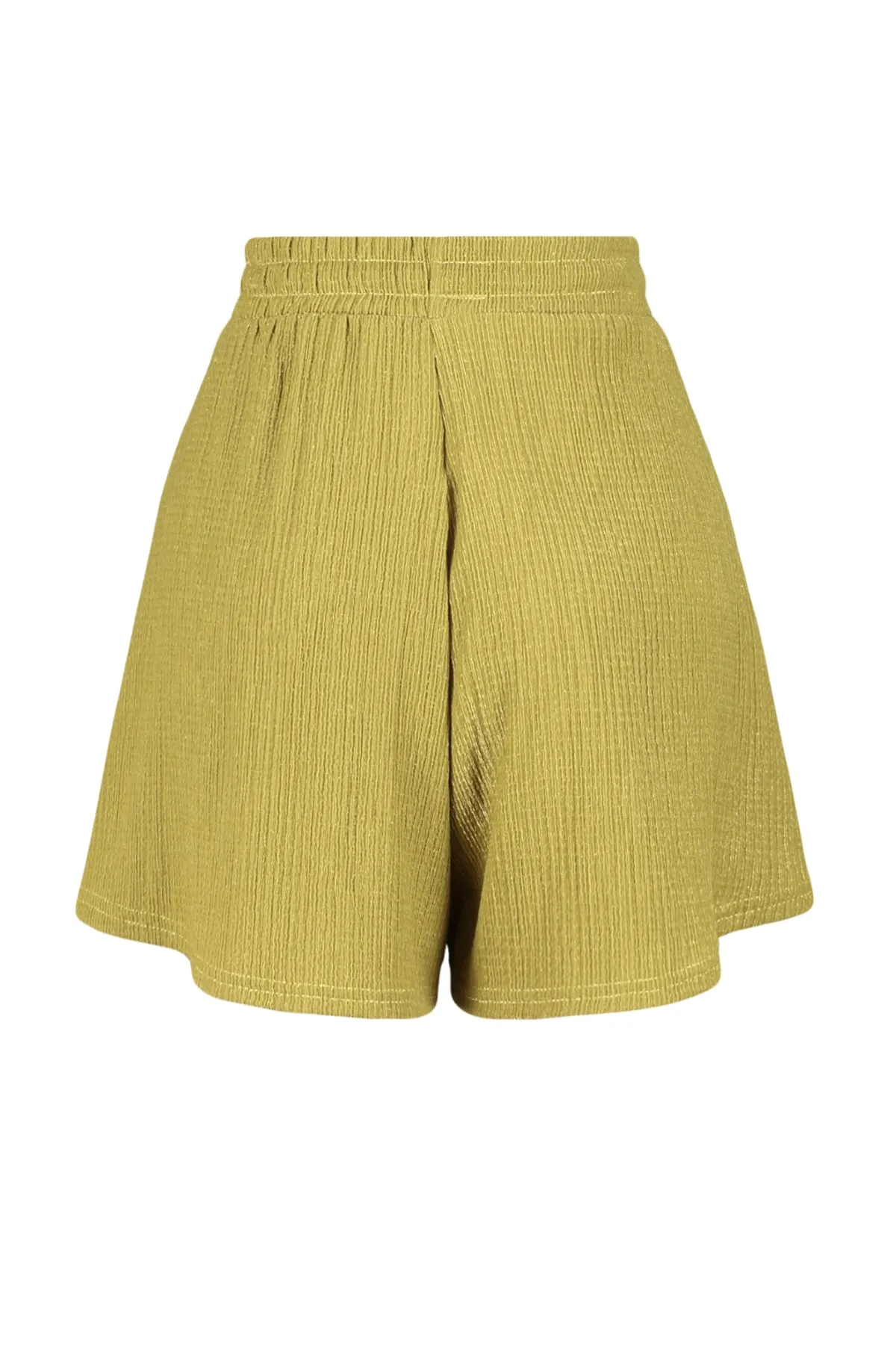 Trendyol Collection  Ölgrüne Shorts mit lockerer Passform und normaler Taille, Wickel-/Strukturstrick-Shorts TWOSS22SR0212