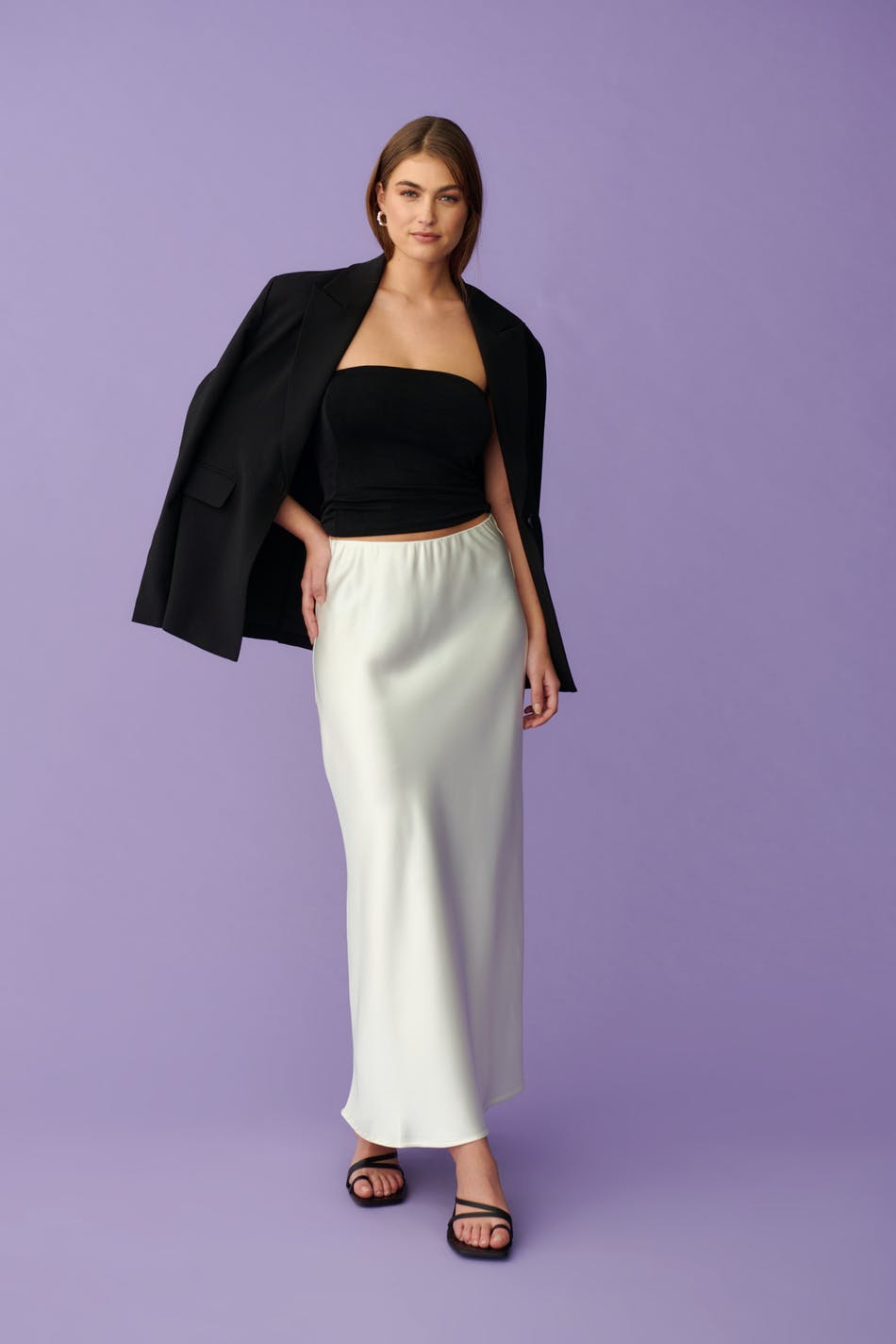 Satin maxi skirt