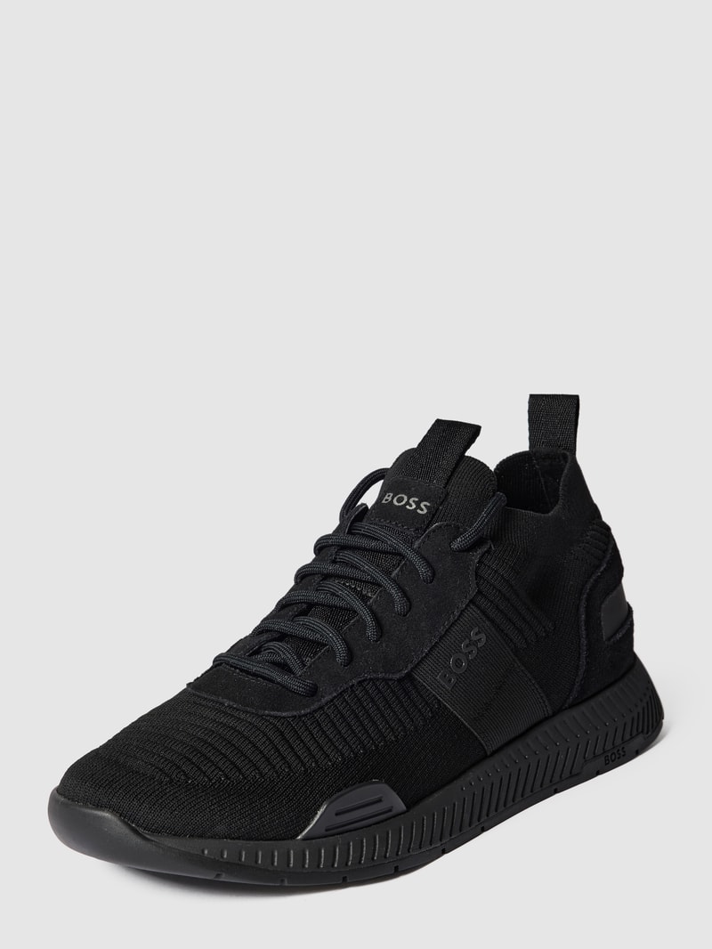 Sneaker mit Label-Details Modell 'Titanium_Runn' in schwarz