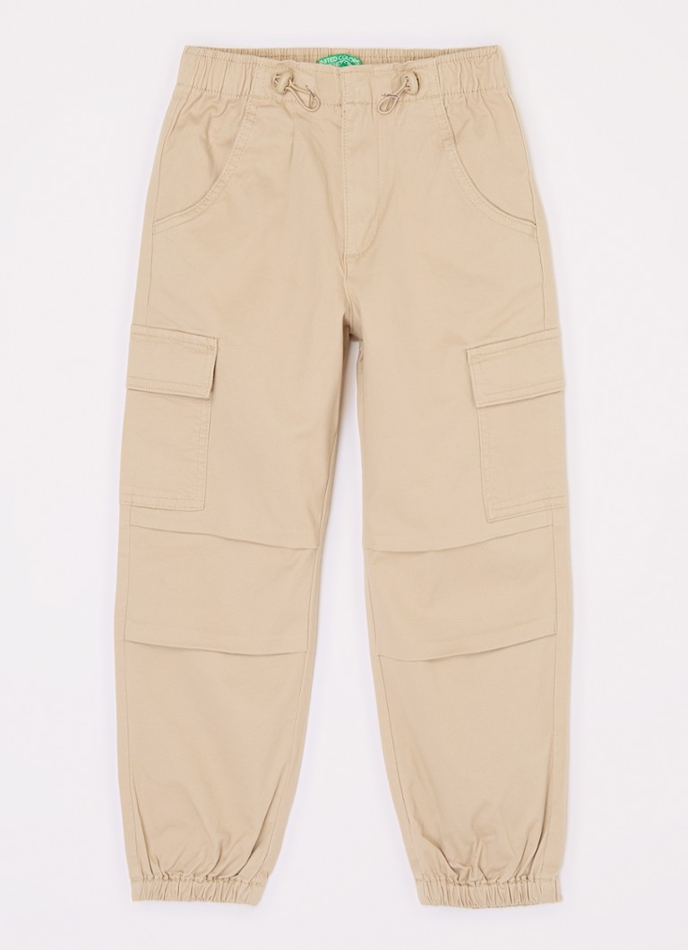 Pantaloni cargo slim fit Benetton cu buzunare aplicate
