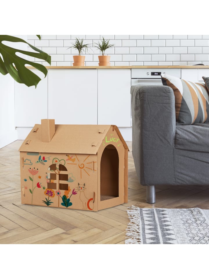 relaxdays Katzenhaus in Braun günstig kaufen onesize