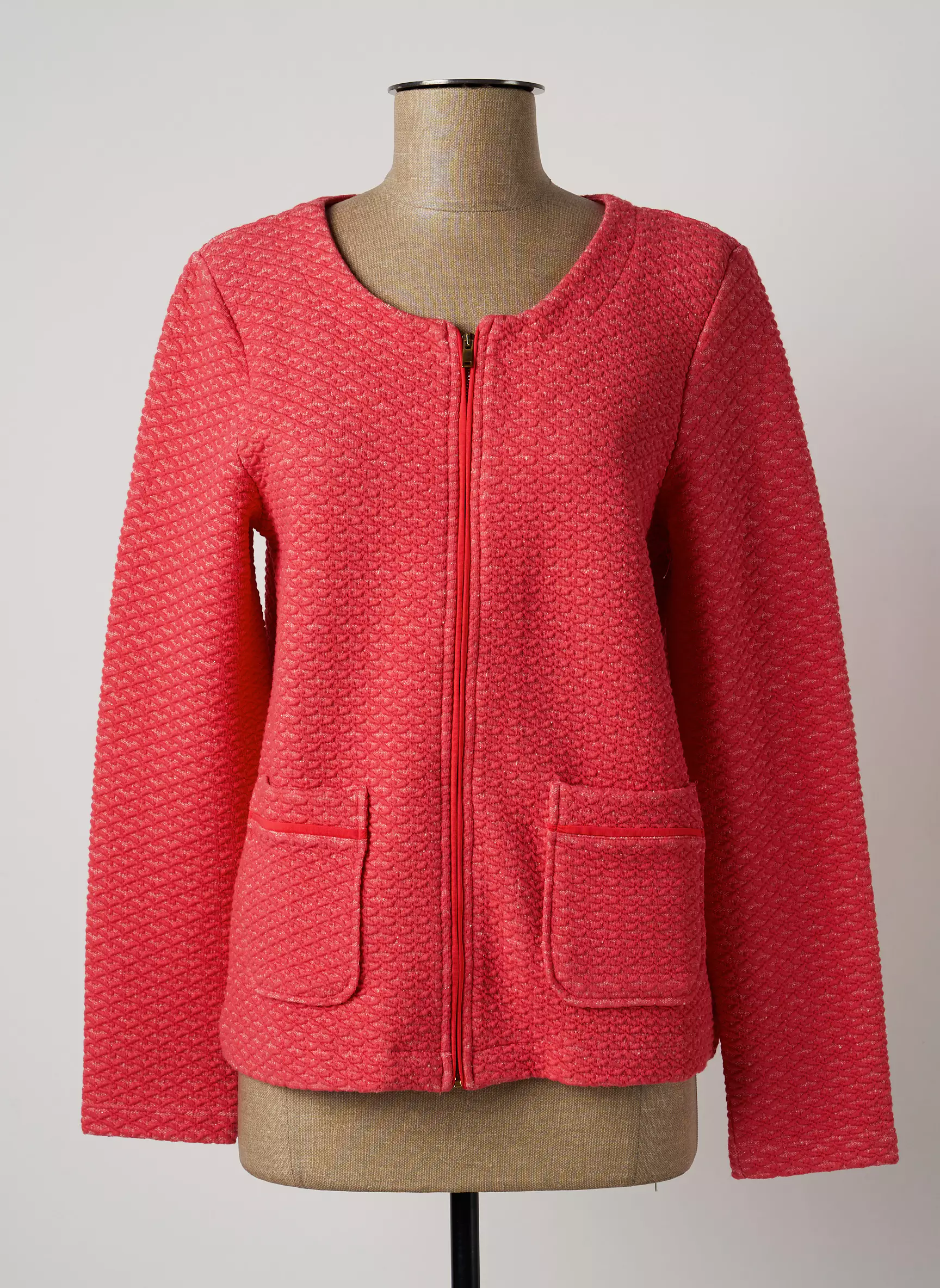 Phildar Vestecasual Femme couleur rose