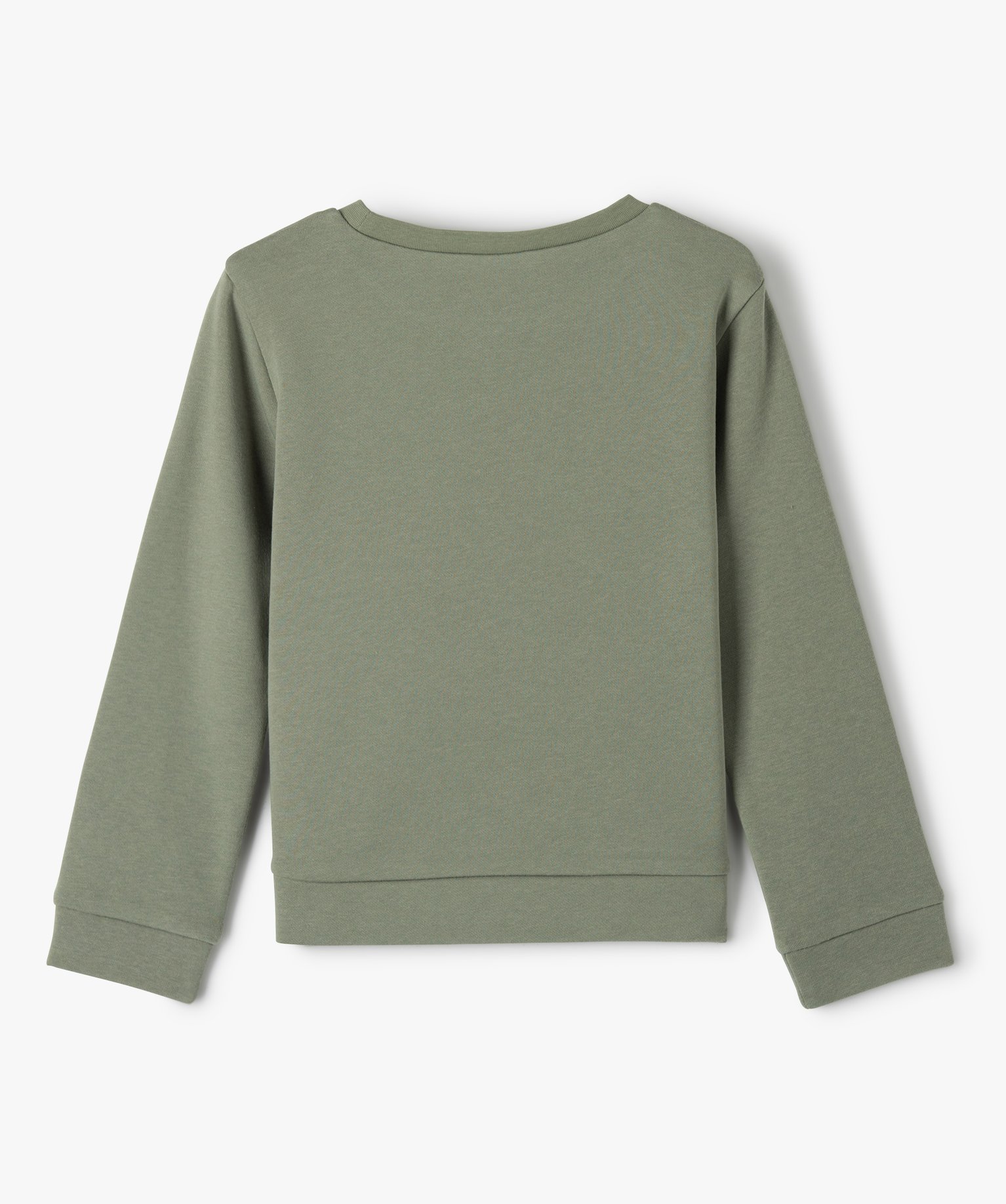 Sweat molletonné avec motif et message fille vert | GEMO