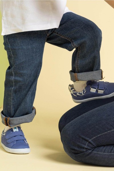 HopFrög ~ Smart Walker Canvas Sneaker ~ Eco Blue/Violet
