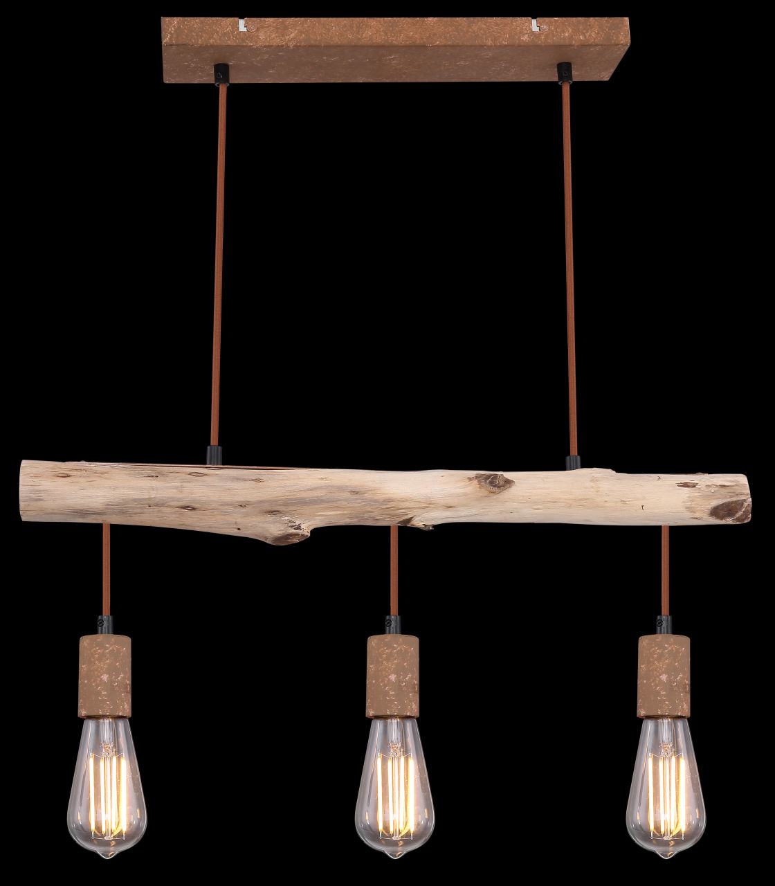 Globo Lighting - JAKOB - Hängeleuchte Metall rostfarben, 3x E27