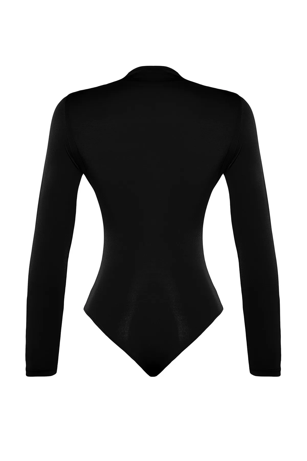 Trendyol Collection  Schwarzer Body mit Sitzkragen und Detail TPRAW24BD00007