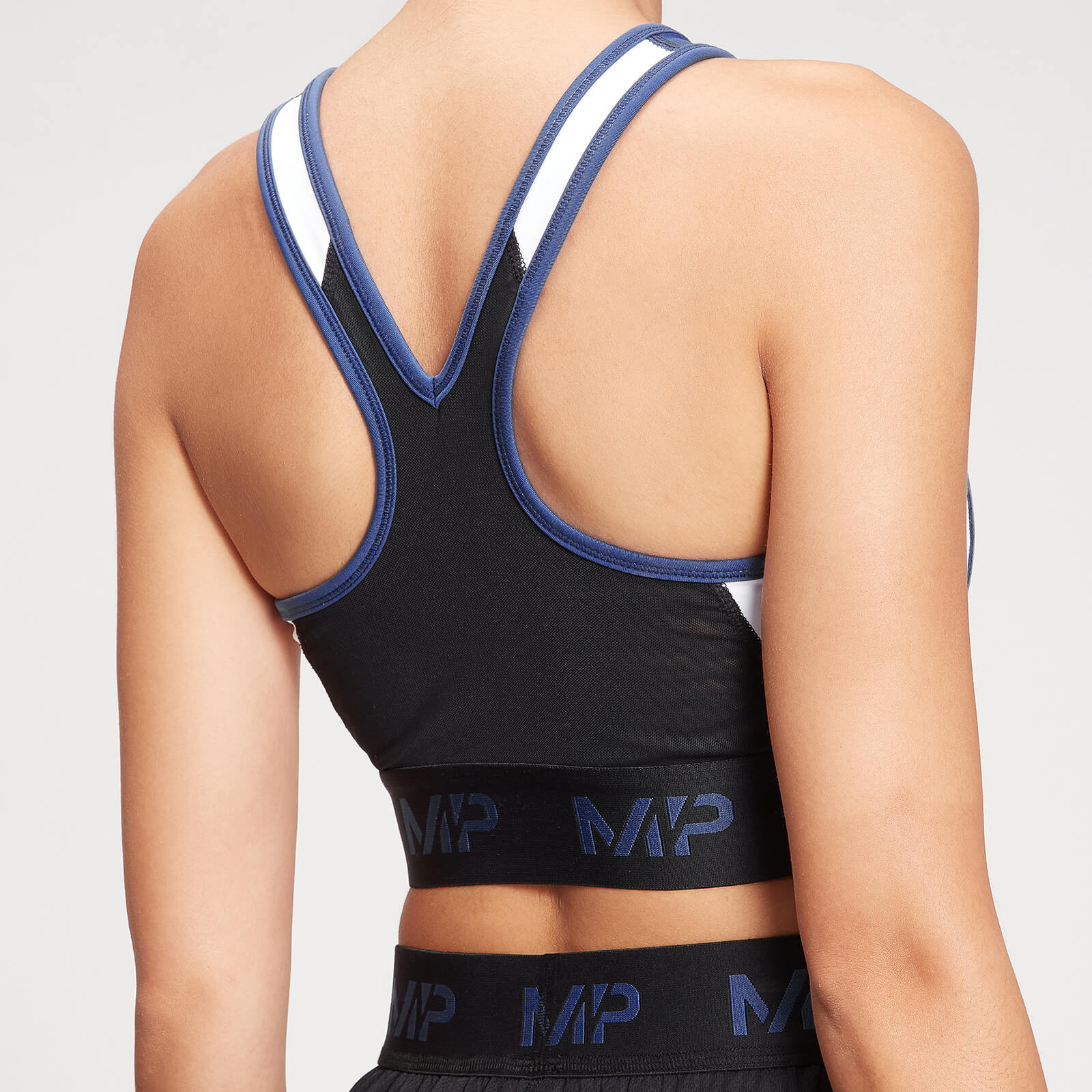 Brassière colour-block MP Engage pour femmes – Noir/Blanc/Cobalt
