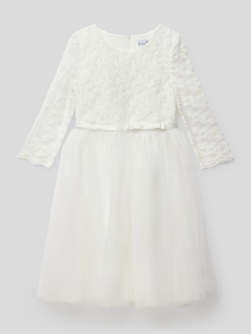 Kleid mit Schleifen-Detail in ecru