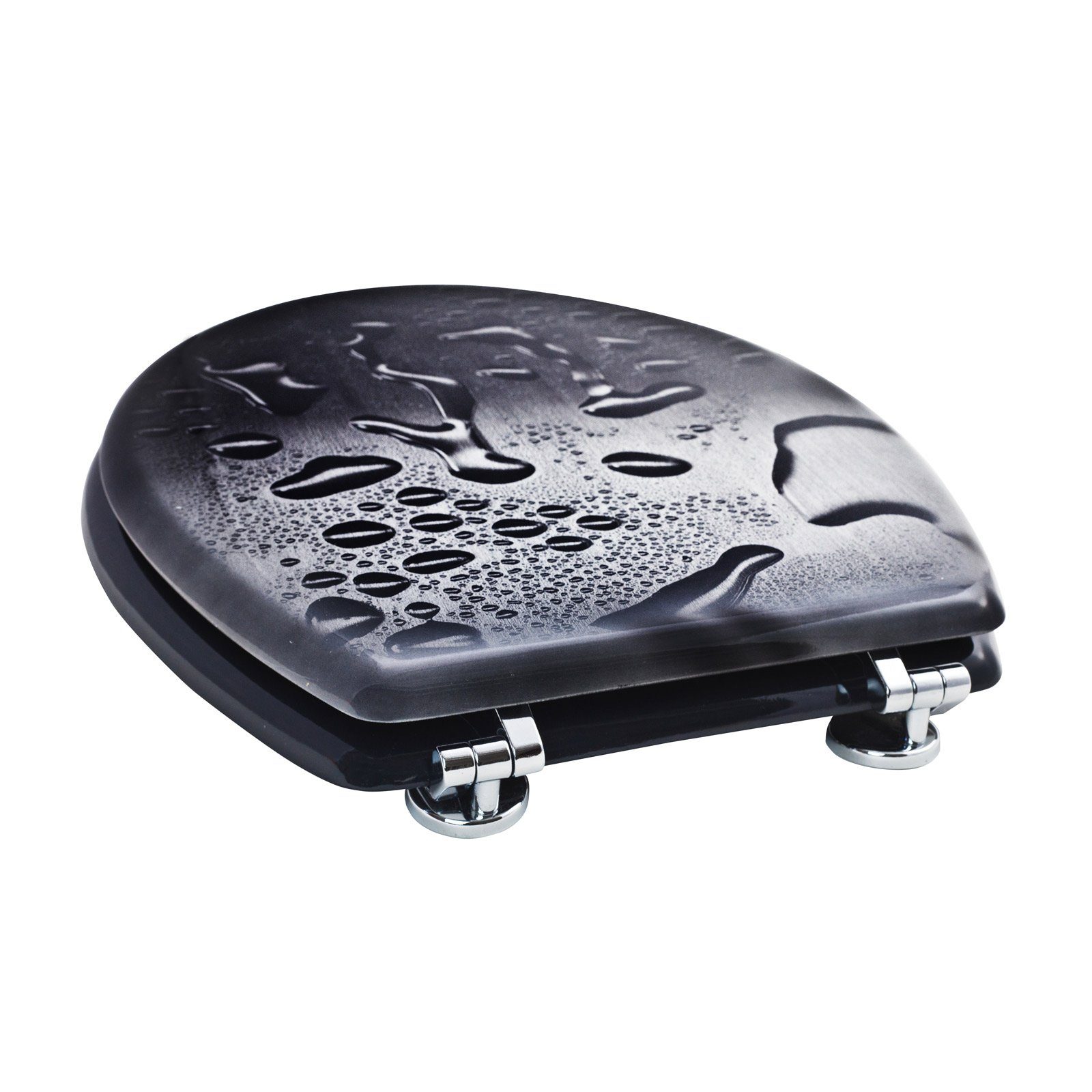 Grafner WC-Sitz WC Sitz mit Absenkautomatik Motiv Black Drops Toilettendeckel, mit Absenktautomatik