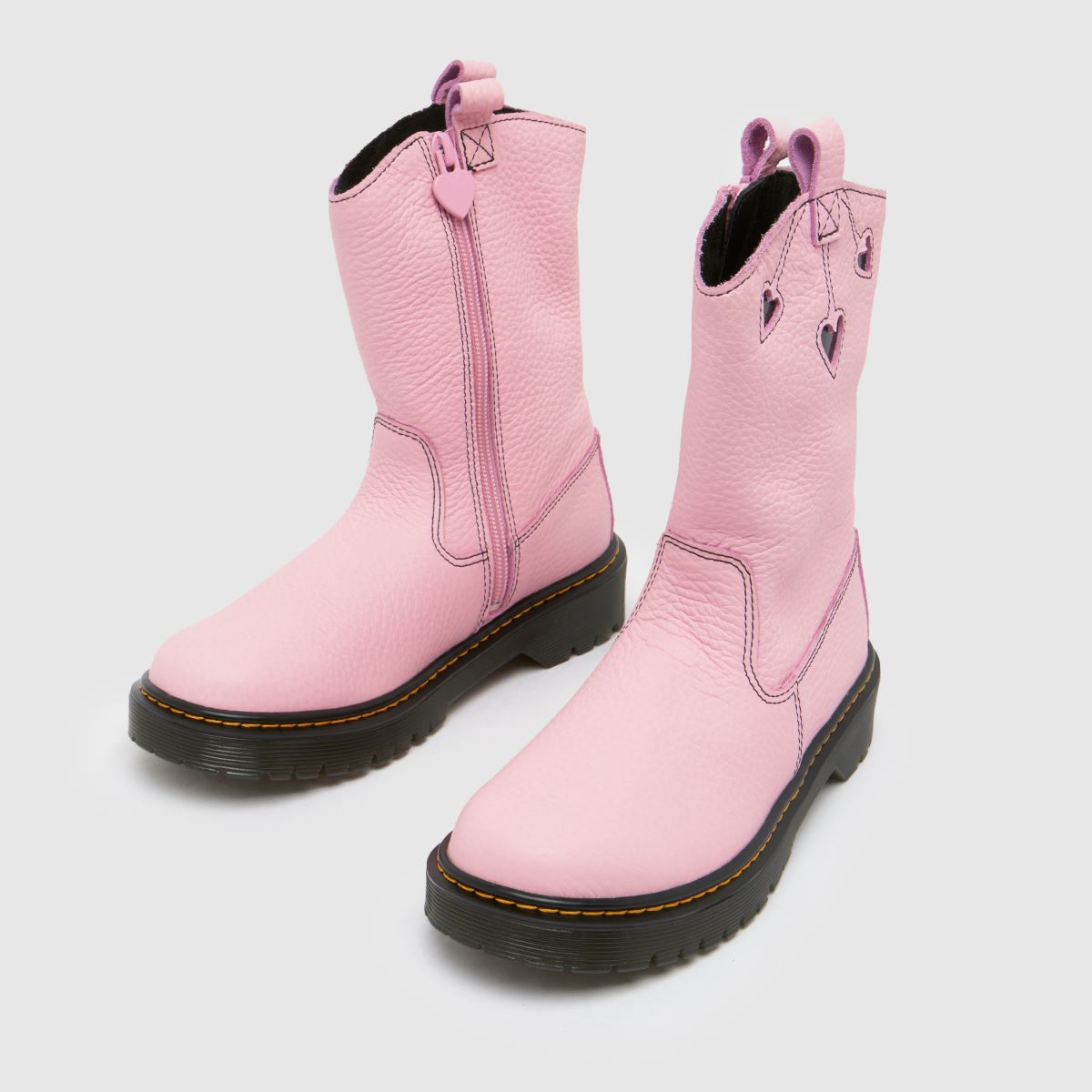 Dívčí dětské boty Dr. Martens světle růžové s motivem srdce Bex